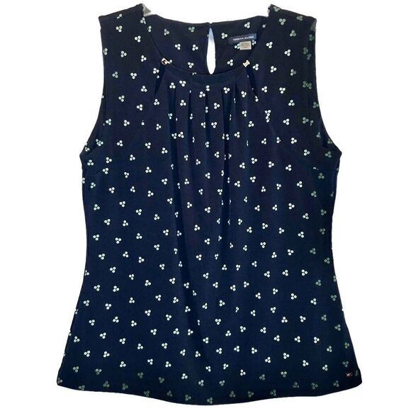 Tommy Hilfiger Sleeveless Knit Top in Navy/Green/White/Silver Women’s L - Picture 1 of 9